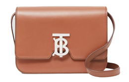 Burberry Сумка-переноска из телячьей кожи, женская, цвет солодовый коричневый 80345521