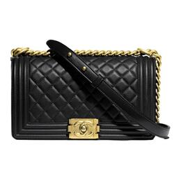 Chanel Сумка Leboy из телячьей кожи, через плечо, среднего размера, женская, черная a67086-y09939-94305