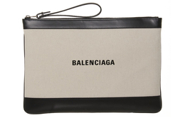 Balenciaga Сумка-клатч из холста с кожей, унисекс, бежево-черная 6387442hh2n9260