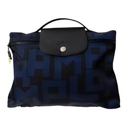 Longchamp Женская сумка Le Pliage Fabric Handbag, цвет "морской синий", черная 34064413h05