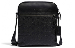 Coach Сумка для авиаперелетов Houston Cow Leather, сумка на плечо, сумка через плечо, мужская, черного цвета, среднего размера 4009-qbbk