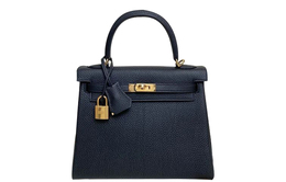 Hermes Женская сумка Kelly Togo из телячьей кожи, черная h044624cc89