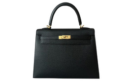 Hermes Сумка Kelly Epsom Leather на одно плечо, женская, Noir Black h038416cc89