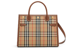 Burberry Маленькая винтажная клетчатая сумка с двумя ручками, архивная, бежево-коричневая 80252741