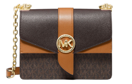 Michael Kors Сумка Greenwich Small с цветным логотипом и сафьяновой кожей через плечо 32s1ggrc0b-252