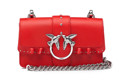 Pinko Сумка SIMPLY из кожи с заклепками, женская, через плечо, красная 1p216a-y4hz-r20