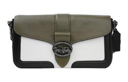 Coach Сумка через плечо Georgie Refined Pebble Leather, женская, цвет авокадо, белый, черный 6019-qbro5