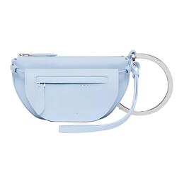 Burberry Сумка-полумесяц из телячьей кожи Pia Bag, портативная, через плечо, мини, женская, светло-голубого цвета 80407191