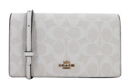 Coach Сумка Anna Canvas с кожаным клапаном на одно плечо, женская сумка через плечо, Glacier White 3036-imrff