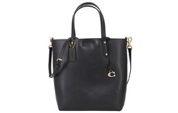 Coach Сумка-шоппер Central из коровьей кожи, сумка-тоут, сумка через плечо, женская сумка среднего размера, черная 78217-gdblk