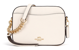 Coach Сумка для фотоаппарата из кожи Litchi Grain, сумка через плечо, маленькая, женская, белого цвета 29411-lichk