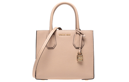 Michael Kors Сумка-тоут из коровьей кожи Mercer, дорожная сумка, сумка на плечо, маленькая женская, телесно-розовая 30f6gm9m2l-oyster
