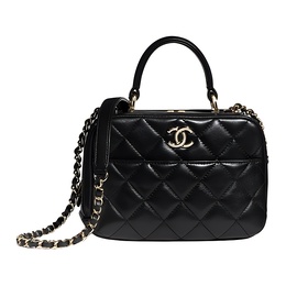 Chanel Женская сумка-контроллер из овчины, черная, через плечо, Trumpets as1627-y60767-94305