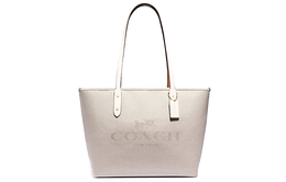 Coach Сумка-тоут City Zip из ткани с коровьей кожей, женская сумка-шоппер, сумка через плечо, чисто-белая c0671-gdha