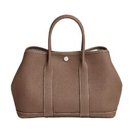 Садовая сумка-мессенджер из телячьей кожи Garden Party Negonda 30 Unisex 18 Etoupe Elephant Gray Hermes h051568ck18