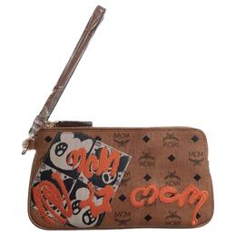 MCM Сумка-клатч из коровьей кожи, женская, цвет коричневый коньяк mxzaavi22co001