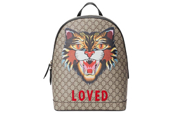 Gucci Холщовый рюкзак с кожей, обычный, мужской, бежевый 419584-9ax1t-8652