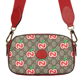 Gucci Сумки для фотоаппаратов из холста с кожей, сумки через плечо, женские сумки через плечо, красные и коричневые 574886-2evdg-8646