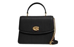 Coach Сумка Parker Sheepskin Handheld Bag, сумка через плечо, женская, черного цвета, небольшого размера 52666-b4bk