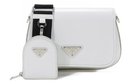 Prada Сумка через плечо, женская, кожаная, белая 1bd275-zo6-f0pg7-v-n8o