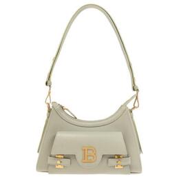 Balmain Кожаная сумка через плечо женская зеленая dn0bt904lslx-7co