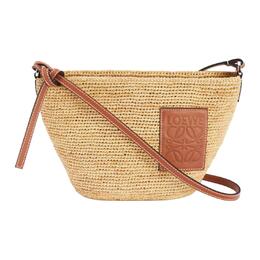 Loewe Сумка из коровьей кожи и волокна рафии, соломенная сумка, сумка через плечо, женская, натурального и бежевого цвета 32824w10-2435
