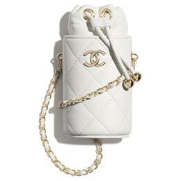 Chanel Сумка-ведро из овчины, сумочка для помады, кошелек для монет, чехол для мобильного телефона, сумка через плечо, женская мини-сумка белого цвета ap2259-b05916-10601