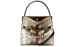 Tory Burch Сумка Lee Radziwill из коровьей кожи, сумка через плечо, маленькая женская, цвет хаки, разноцветная 71928-381