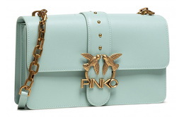 Pinko Женская кожаная сумка через плечо, цвет мятно-зеленый 1p228g-y6xt-t14
