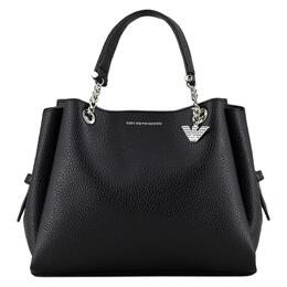 Emporio Armani Кожаная сумка-шоппер, женская сумка-тоут, черная y3d159-yfn6e-81386