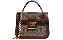 Coach Сумка Alie из холста с кожей, через плечо, маленькая женская коричневая c4822-b4s0m