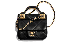Chanel Мини-сумка из коровьей кожи, сумка-конверт, сумка на плечо, сумка через плечо, держатель для карт, женская, черная ap2271-b05832-94305