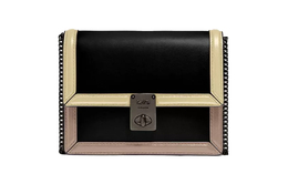 Coach Сумка-кошелек из телячьей кожи, квадратная, через плечо, мини, женская, черная, многоцветная 884-v5tap