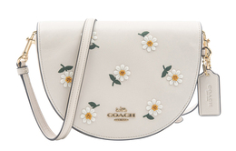 Coach Сумка Ellen Leather с вышивкой, сумка через плечо, сумка-седло, сумка через плечо, женская, белая, Trumpets c2863-imcah