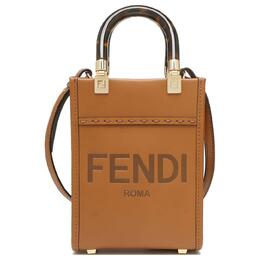 Fendi Сумка-тоут из коровьей кожи Sunshine, сумка для покупок, дамская сумочка, сумка через плечо, мини-сумка для женщин, коричневая 8bs051-abvl-f0pwz