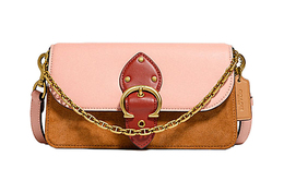 Coach Сумка Beat Leather на цепочке, сумка через плечо, маленькая женская, вишневого цвета, розовая, коричневая, многоцветная c2697-b4sb8