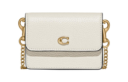 Coach Сумка через плечо из зернистой кожи, портмоне, держатель для карт, женская, белая c6718-b4ha