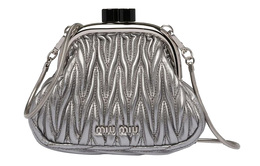 Женская кожаная сумка через плечо, мини, серебристая Miu Miu 5bp016-n88-f0135