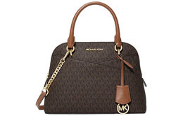 Michael Kors Сумка Jet Set Canvas с кожаным куполом, сумка через плечо, женская сумка среднего размера, темно-коричневая 35h1gtvc2b-brown