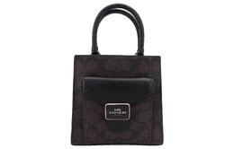 Coach Сумка через плечо, сумка-трубы из перцового холста с кожей, женская, цвета хаки, коричневого и черного c7228-imaa8