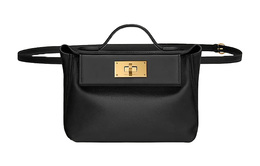 Hermes 24/24 Volupto Swift кожаная поясная сумка через плечо мини женская черная h083440ccaa