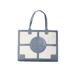 Tory Burch Сумка-шоппер Ella с кожаной отделкой, сумка-шоппер, сумка через плечо, обычная женская, синяя и белая 73210-250