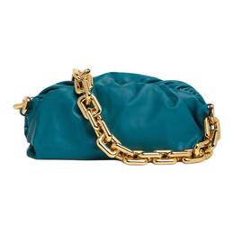 Bottega Veneta Сумка-клатч POUCH Cloud Bag из кожи, женская, зеленая 620230-vcp40-3118