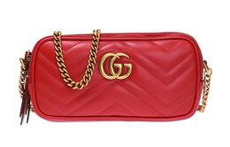 Gucci Сумка через плечо Marmont из стеганой кожи, мини-сумка через плечо, женская, красная 546581-dtdct-6433