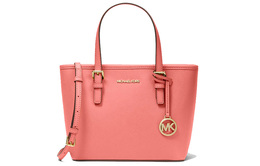 Michael Kors Сумка-шоппер Jet Set из кожи, сумка-шоппер через плечо, женская, небольшого размера, арбузно-красная 35t9gtvt0l-grapefruit
