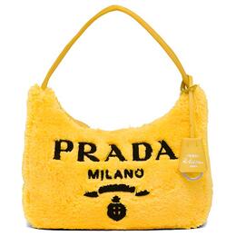 Prada Сумка-хобо из ткани Re-Edition, мини, женская, желтая 1ne515-2dxo-f0c5k