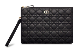 Christian Dior Мягкий клатч из коровьей кожи, большого размера, женский, черный s5086uwhc-m900