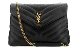 Saint Laurent Сумка Loulou Matelasse Y Leather, золотистый оттенок, средний черный 574946dv7271000