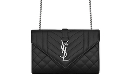 Saint Laurent Сумка-конверт из натуральной кожи ENVELOPE, сумка через плечо, сумка на плечо, маленькая, женская, черная 600195-bow92-1000