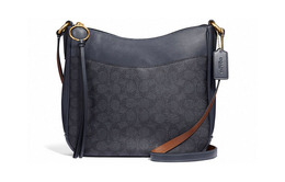 Coach Сумка-тоут из кожи и холста, через плечо, большого размера, женская, черная 38579-gdo3n